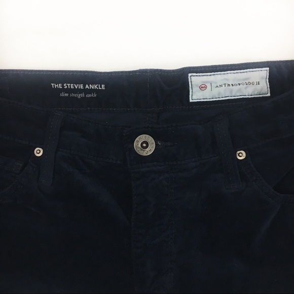 COPY - Midnight Blue AG Anthropologie The High Rise Stevie Ankle Velvet Jeans s… - Picture 7 of 8